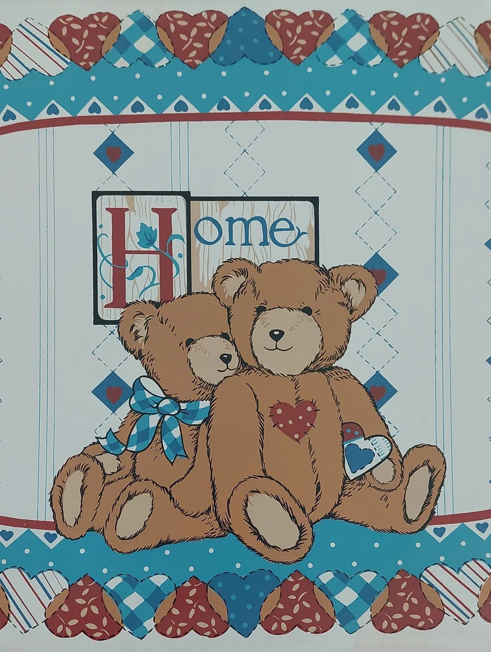 Set of 6 Vintage HOME Teddy Bear Vinyl Placemats NWT